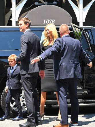 Ivanka Trump and Husband Jared Kushner Eric Trump and Donald Trump saying the last good bye to Ivana Trump at Frank Campbell Funeral Home in the Upper East Side in New York City

Pictured: Jared Kushner,Ivanka Trump
Ref: SPL5327594 200722 NON-EXCLUSIVE
Picture by: Elder Ordonez / SplashNews.com

Splash News and Pictures
USA: +1 310-525-5808
London: +44 (0)20 8126 1009
Berlin: +49 175 3764 166
photodesk@splashnews.com

World Rights, No Poland Rights, No Portugal Rights, No Russia Rights