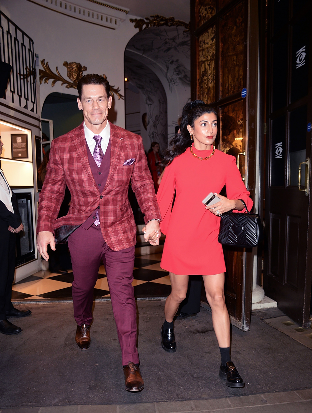 John Cena and Shay Shariatzadeh Pictured Leaving the gala performance featuring the new cast of "Cabaret" at the Kit Kat Club