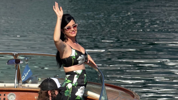 Katy Perry Rocks Floral Crop Top & Matching Skirt Shooting D&G Campaign In Italy: Photos