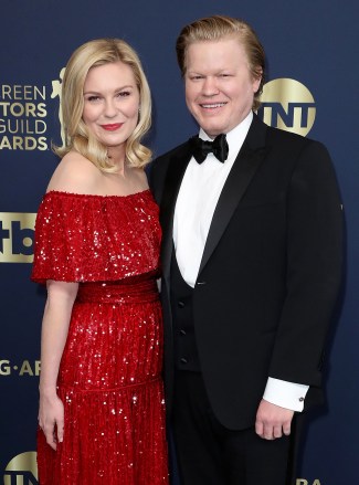 Kirsten Dunst and Jesse Plemons arriving at the 28th Annual Screen Actors Guild Awards, The Barker Hangar, Santa Monica, Los Angeles, USA - February 27, 2022