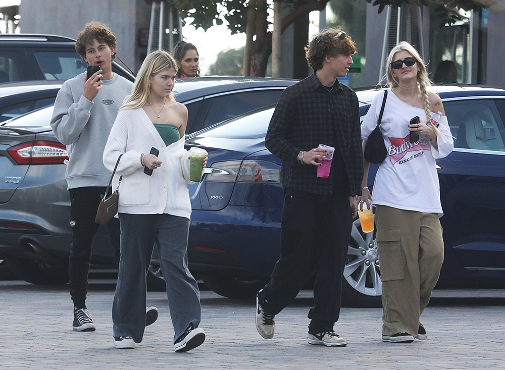 *EXCLUSIVE* Lola Sheen and Sami Sheen have a double date at Howdy's restaurant in Malibu