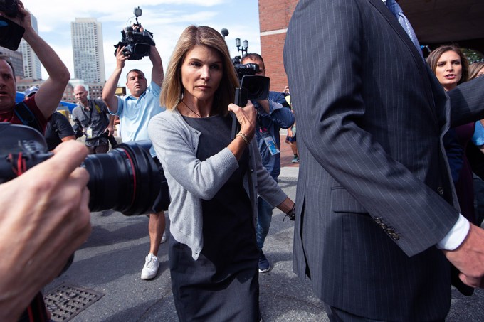 Lori Loughlin at a courthouse in Boston in 2019