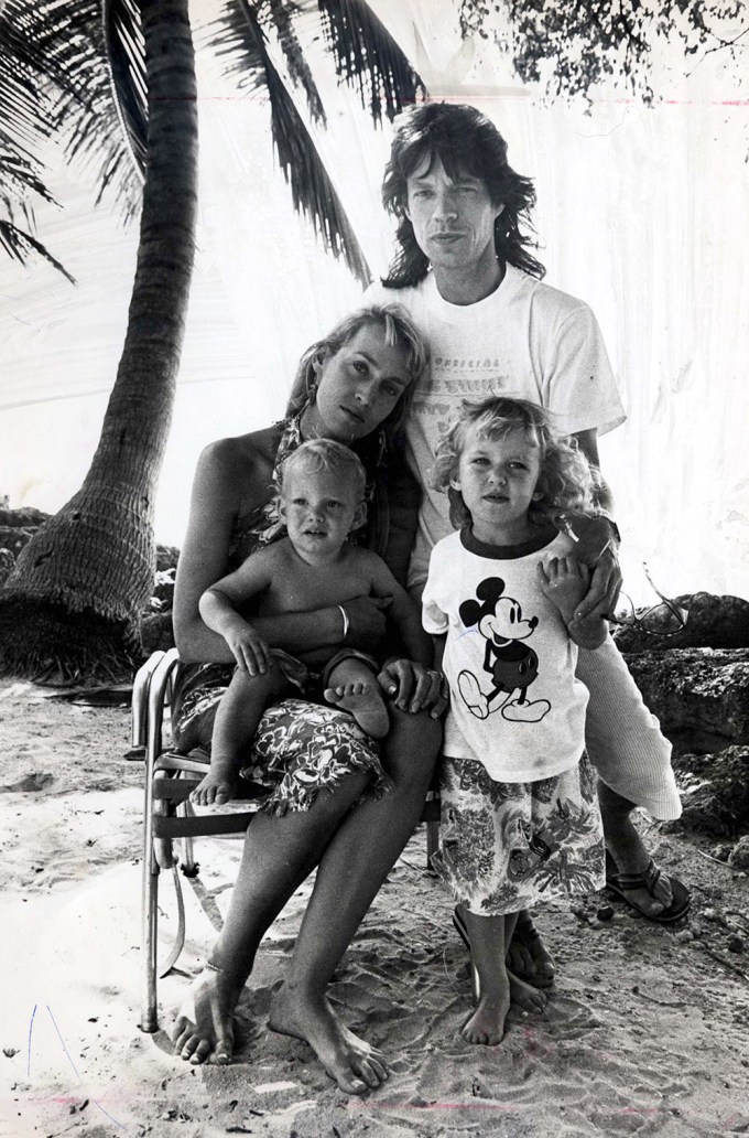 Mick Jagger & Family In 1987