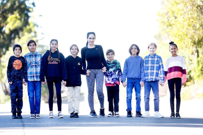 ‘Octomom’ Natalie Suleman celebrates a belated birthday with her octuplets