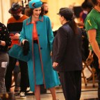 EXCLUSIVE: Rachel Brosnahan and Alex Borstein seen filming scenes for their hit Amazon TV series The Marvelous Mrs. Maisel inside Grand Central Station.