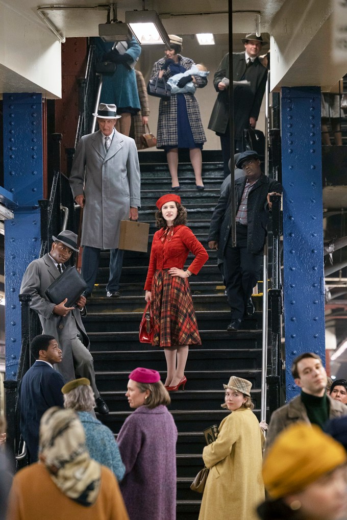 Rachel Brosnahan Getting Ready To Catch The Subway