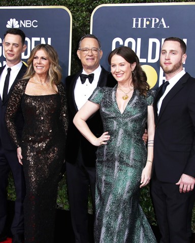 Samantha Bryant, Colin Hanks, Rita Wilson, Tom Hanks, Elizabeth Hanks, Chet Hanks and Truman Hanks
77th Annual Golden Globe Awards, Arrivals, Los Angeles, USA - 05 Jan 2020