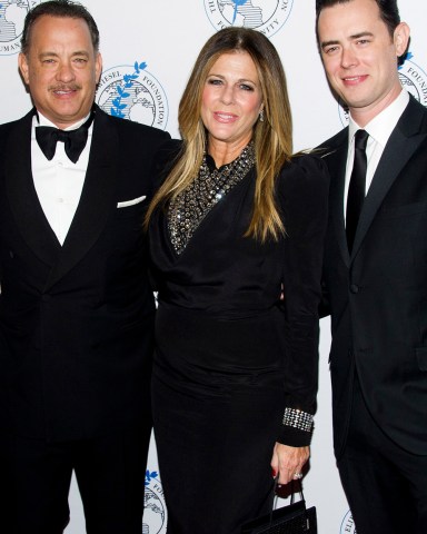 Honoree Tom Hanks, left, Rita Wilson and Colin Hanks attend The Elie Wiesel Foundation For Humanity's Arts for Humanity Gala on in New York
Arts for Humanity Gala, New York, USA