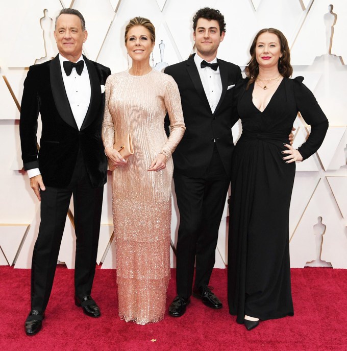 Tom Hanks With His Kids & Rita Wilson At The Oscars