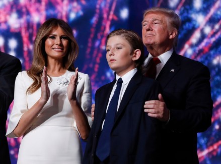 Donald Trump, Melania Trump, Barron Trump Republican Presidential Candidate Donald Trump stands with his wife Melania and son Barron at the conclusion of the Republican National Convention in Cleveland
GOP 2016 Convention, Cleveland, USA - 21 Jul 2016