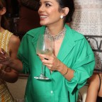 Vanessa Hudgens  spotted having a laugh and some wine on a night out at  Taverna Anema e Core in Capri