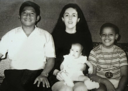 Lolo Soetoro, Ann Dunham, Maya Soetoro and Barack Obama
Barack Obama's childhood in Jakarta, Indonesia - Sep 2010
Obama, right, with his mother Ann Dunham, stepfather Lolo Soetoro and younger half-sister, Maya Soetoro, during the four years they lived together in Jakarta.