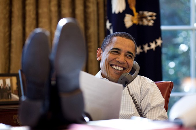 Barack Obama In The Oval Offic