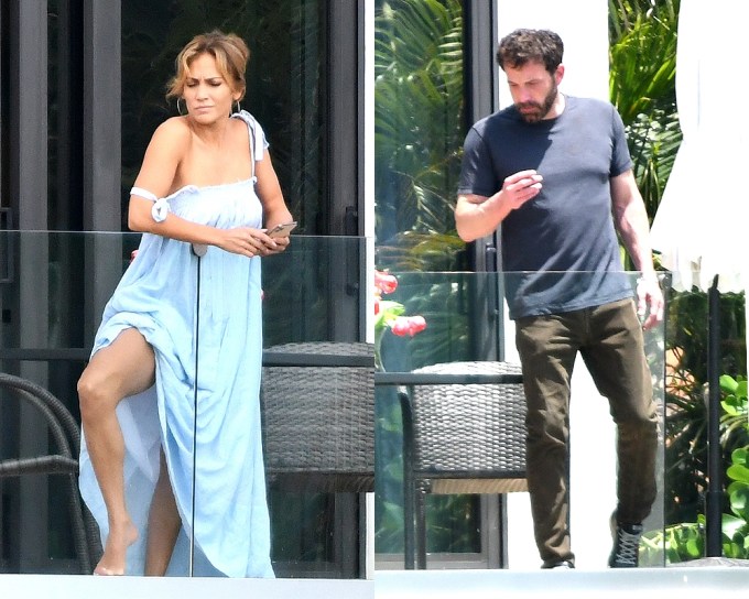 Ben Affleck & Jennifer Lopez At Her Home In Miami