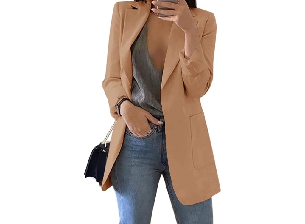 A neutral blazer.