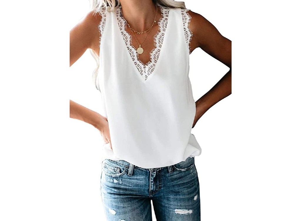 White tank top blouse