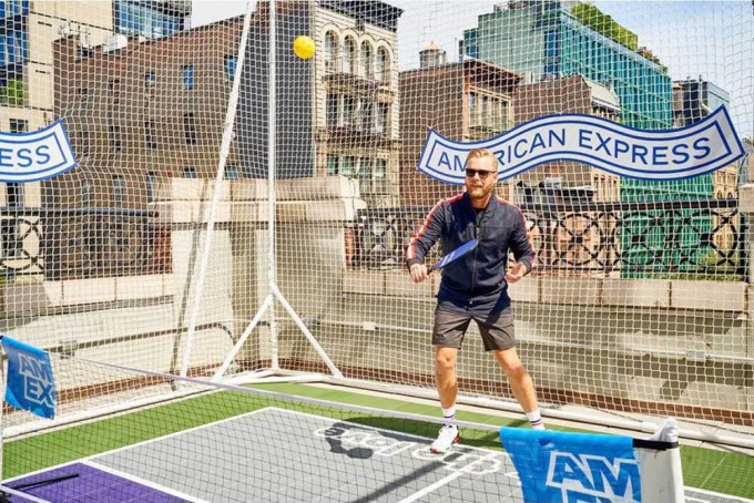 American Express Card Members and tennis fans celebrate access to 10,000 free court reservations in the greater NYC area