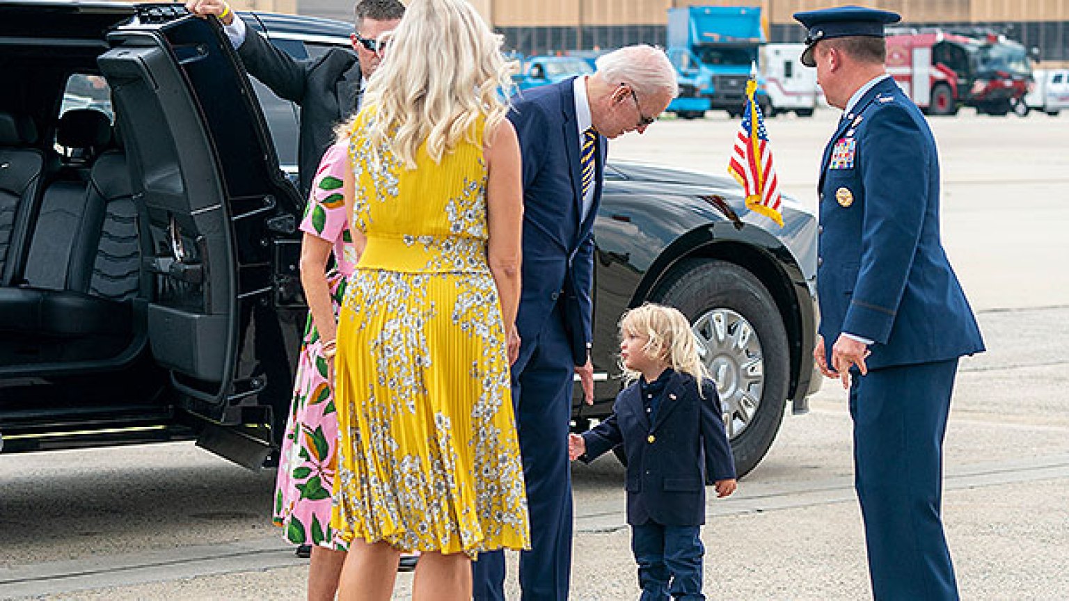 Joe Biden & Grandson Beau Wear Matching Blue Jackets: Photos ...