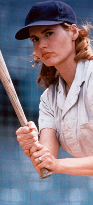 A LEAGUE OF THEIR OWN, Geena Davis, 1992. ©Columbia Pictures/courtesy Everett Collection