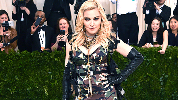 Madonna Wears Lowcut Black Dress & Fishnet Stockings, Celebrates 64th Birthday: Watch