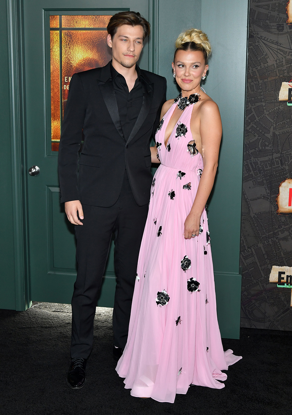 Jake Bongiovi and Millie Bobby Brown leave NBC Studios on September 14, 2023  in New York City Stock Photo - Alamy