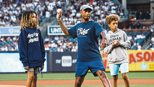 Pharrell Williams Makes Rare Appearance With Son, 13, To Throw Out First Pitch At Yankees Game