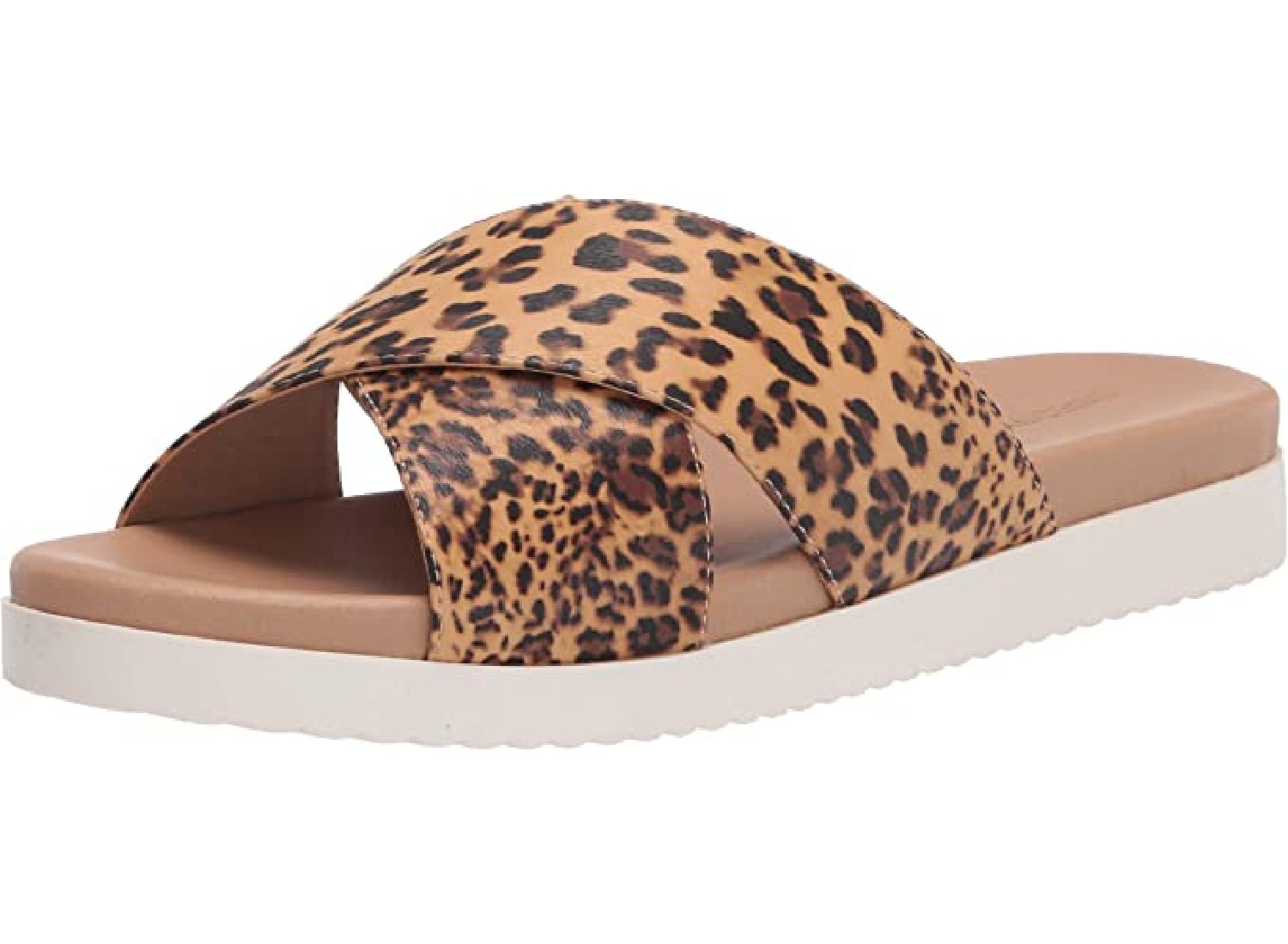 A leopard-print sandal