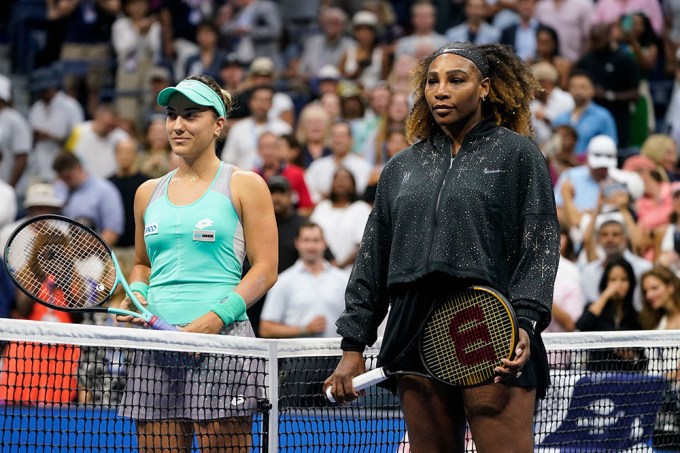 Serena Williams & Danka Kovinic on the court