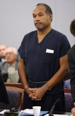 O.J. Simpson stands in court as his sentence is read at the Clark.County Regional Justice Center in Las Vegas, Nevada on December 5,.2008. Simpson and co-defendant Clarence "C.J." Stewart were sentenced on 12.charges, including felony kidnapping, armed robbery and conspiracy related.to a 2007 confrontation with sports memorabilia dealers in a Las Vegas hotel.
O.J. Simpson trial sentencing in Las Vegas, Nevada, United States - 05 Dec 2008