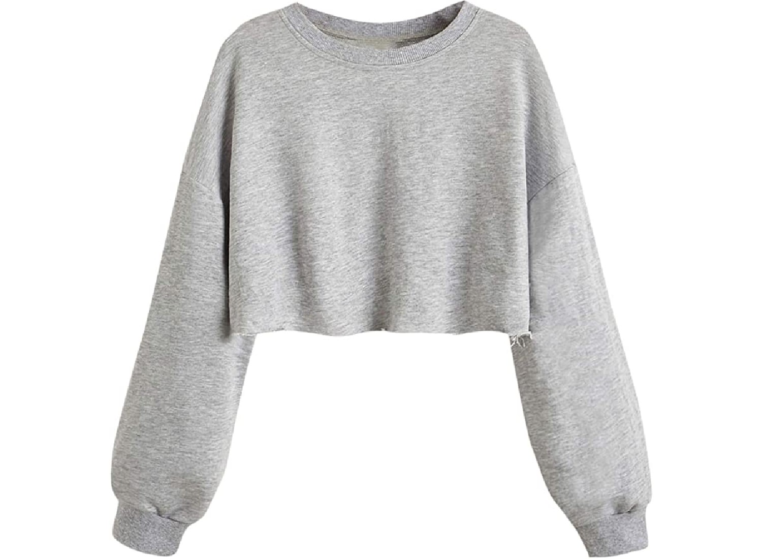 A grey, cropped sweatshirt.