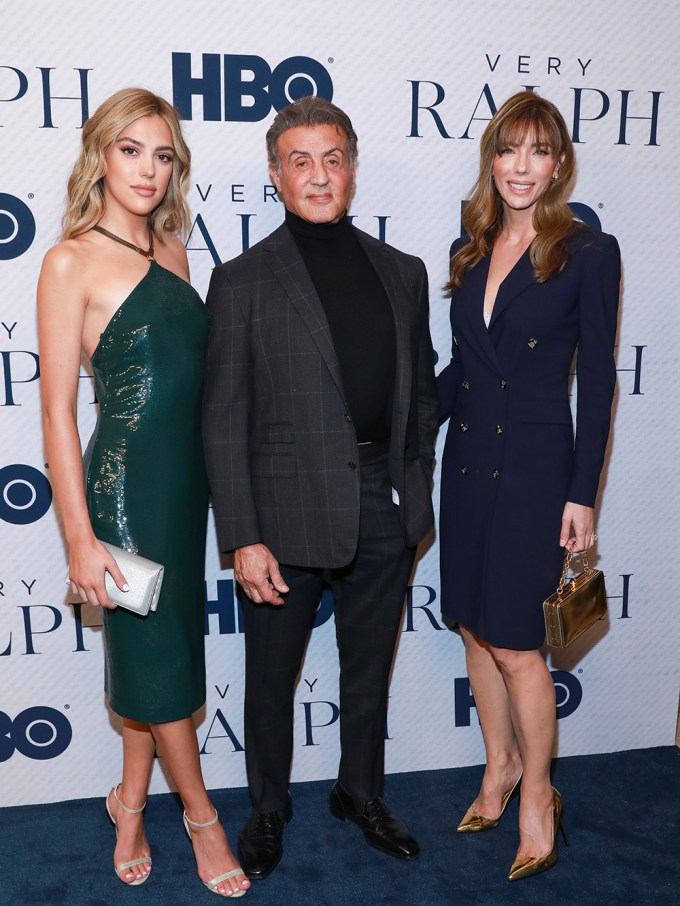 Sistine Stallone With Her Mom & Dad In 2019