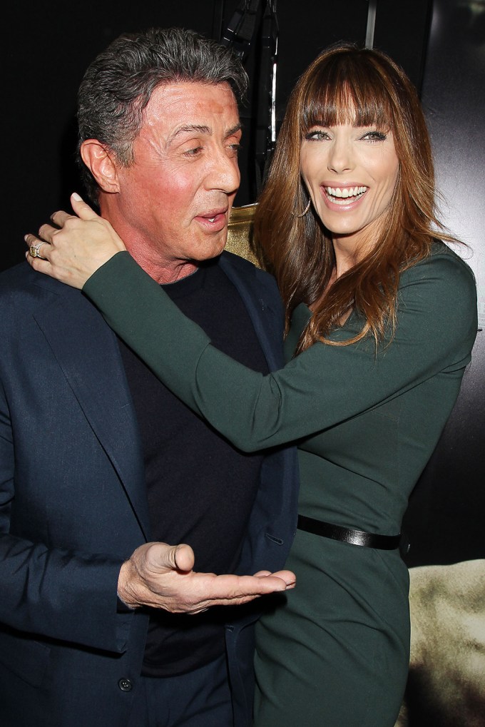 Sylvester Stallone & Jennifer Flavin At The Premiere Of ‘Grudge Match’