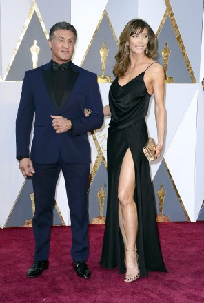 Sylvester Stallone (L) and Jennifer Flavin arrive for the 88th Annual Academy Awards Ceremony at the Dolby Theater in Hollywood, California, United States, 28 February 2016, The Oscars are presented for outstanding individual or collective effort in 24 categories in film production United States Hollywood United States Academy Awards 2016 - February 2016