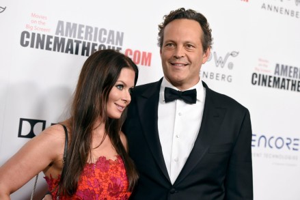 Vince Vaughn, Kyla Weber.  Vince Vaughn, right, and Kyla Weber arrive at the American Cinematheque Award ceremony honoring Bradley Cooper, at the Beverly Hilton Hotel in Beverly Hills, Calif 2018 American Cinematheque Award Ceremony Honoring Bradley Cooper - Arrivals, Beverly Hills, USA - 29 Nov 2018