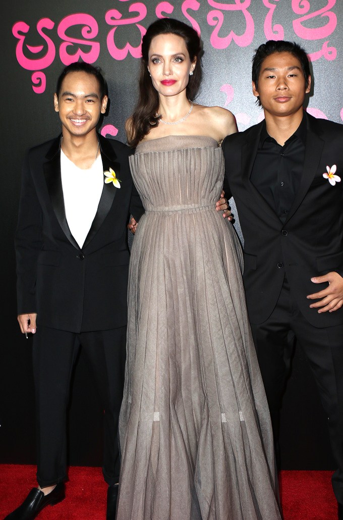 Angelina Jolie & Sons At The Premiere Of ‘First They Killed My Father’