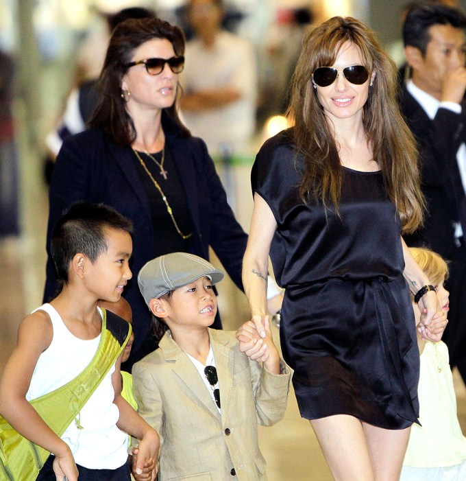 Angelina Jolie & Kids In Japan In 2010