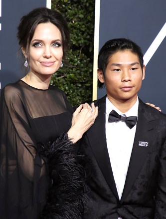 Angelina Jolie and Pax Jolie-Pitt
75th Annual Golden Globe Awards, Arrivals, Los Angeles, USA - 07 Jan 2018
