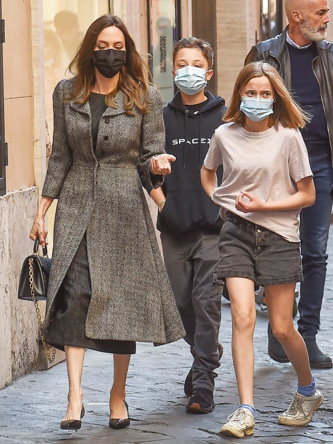 Angelina Jolie & The Twins In Rome
