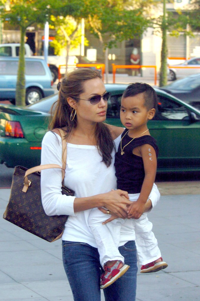 Angelina Jolie & Maddox In LA