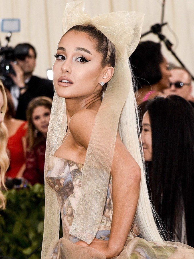 Ariana Grande with a bow