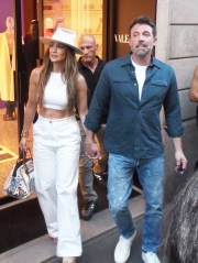 Jennifer Lopez and her husband Ben Affleck spotted shopping in Milan. A huge crowd waited outside the Brunello Cucinelli store to catch a glimpse of the newlyweds on their second honeymoon.

Pictured: Jennifer Lopez,Ben Affleck
Ref: SPL5334477 250822 NON-EXCLUSIVE
Picture by: Mimmo Carriero/IPA / SplashNews.com

Splash News and Pictures
USA: +1 310-525-5808
London: +44 (0)20 8126 1009
Berlin: +49 175 3764 166
photodesk@splashnews.com

World Rights, No France Rights, No Italy Rights, No Portugal Rights, No Spain Rights