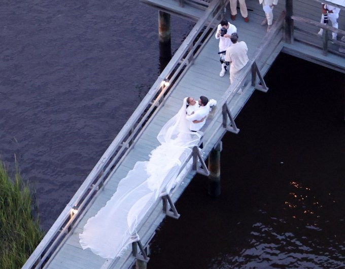 Jennifer Lopez & Ben Affleck Embrace At Wedding