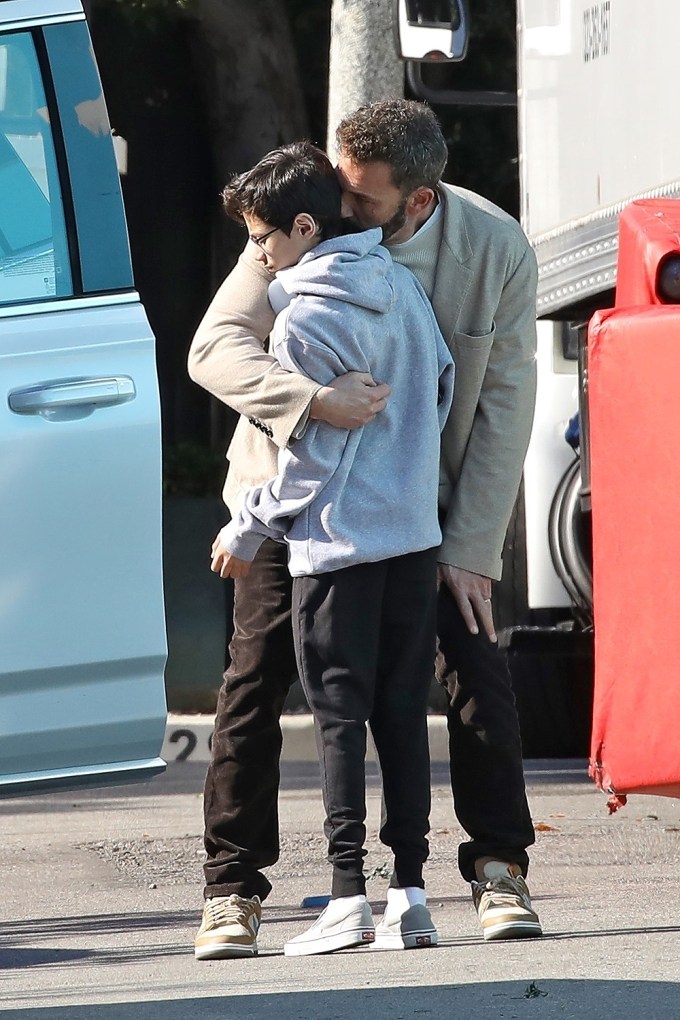 Ben Affleck gives stepson Max a sweet hug in Beverly Hills