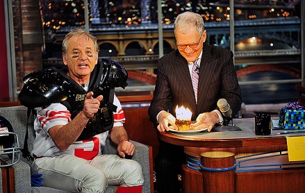 THE LATE SHOW WITH DAVID LETTERMAN, l-r: Bill Murray, David Letterman, (Season 19, Episode 81, aired January 31, 2012). ph: John Paul Filo/©CBS/courtesy Everett Collection