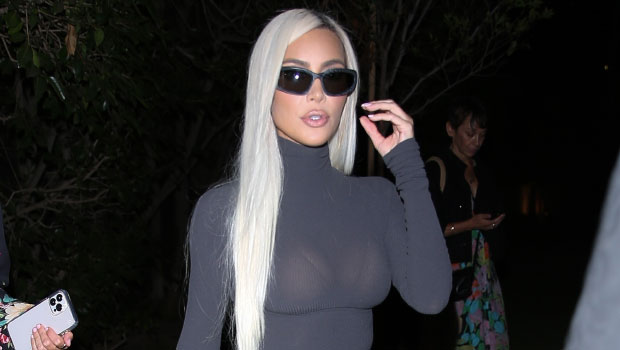 Kim Kardashian Stuns In Skintight Turtleneck Dress For Fundraiser In LA: Photo