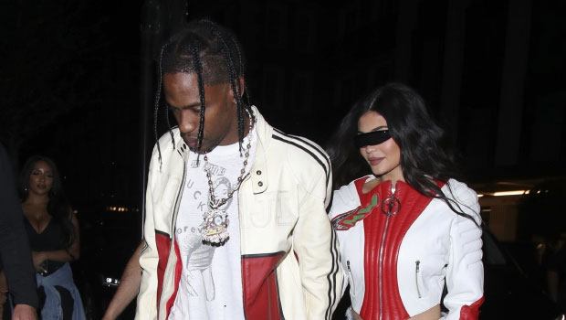 Kylie Jenner Rocks Denim Miniskirt On Date With Travis Scott & The Pair Match In Leather Jackets: Photos