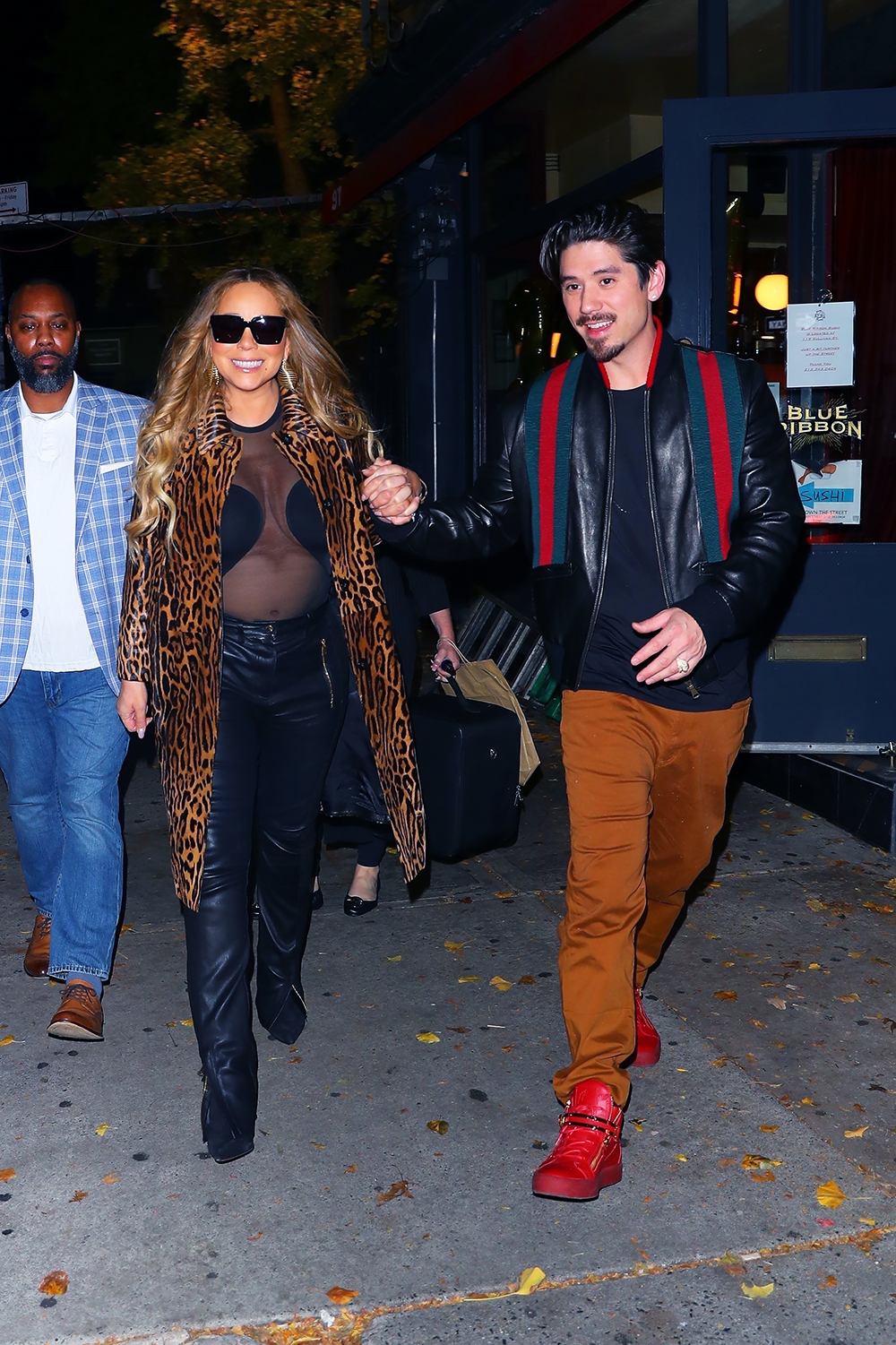 *EXCLUSIVE* Mariah Carey and Brian Tanaka run into rapper Lil Durk at Blue Ribbon Sushi!