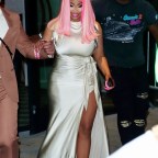 Nicki Minaj stuns in Barbie pink hair stepping out at the VMA after party in NYC!