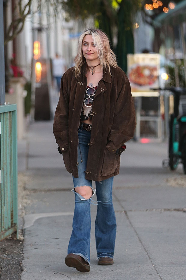 paris jackson takes her vespa for a ride to meet a friend for lunch in  santa monica, california-060822_12