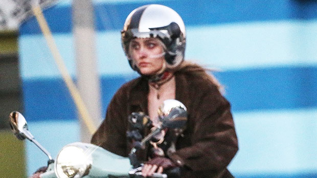 Paris Jackson takes her Vespa out for a spin in Toluca Lake, California